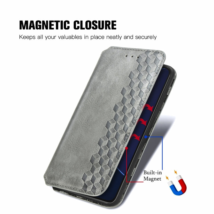 For Asus Zenfone 8 Flip Cubic Grid Pressed Horizontal Flip Magnetic PU Leather Case with Holder & Card Slots & Wallet