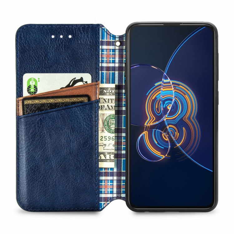 For Asus Zenfone 8 Flip Cubic Grid Pressed Horizontal Flip Magnetic PU Leather Case with Holder & Card Slots & Wallet