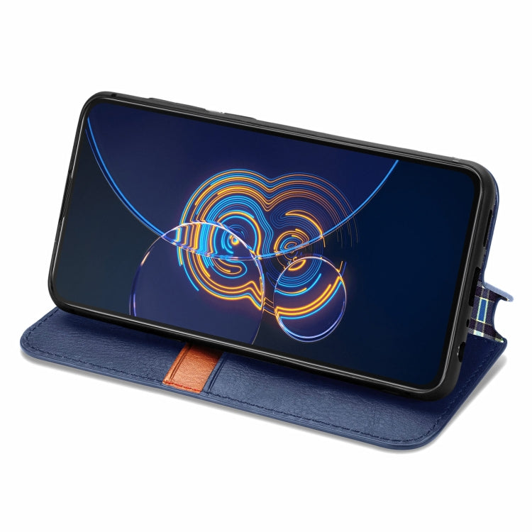 For Asus Zenfone 8 Flip Cubic Grid Pressed Horizontal Flip Magnetic PU Leather Case with Holder & Card Slots & Wallet