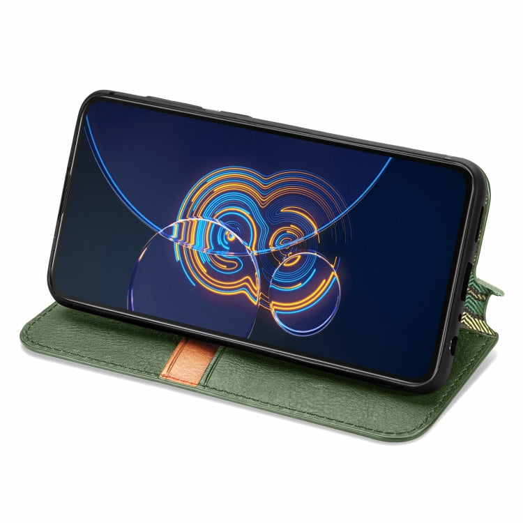 For Asus Zenfone 8 Flip Cubic Grid Pressed Horizontal Flip Magnetic PU Leather Case with Holder & Card Slots & Wallet