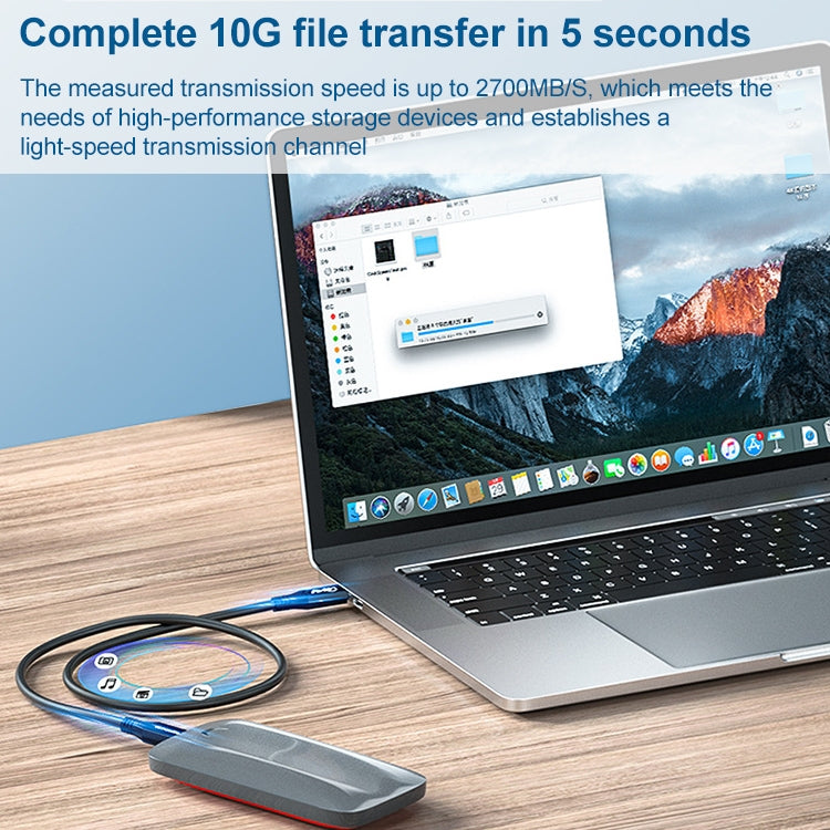 100W USB-C / Type-C 4.0 Male to USB-C / Type-C 4.0 Male Full-function Data Cable for Thunderbolt 3, Cable Length:0.5m