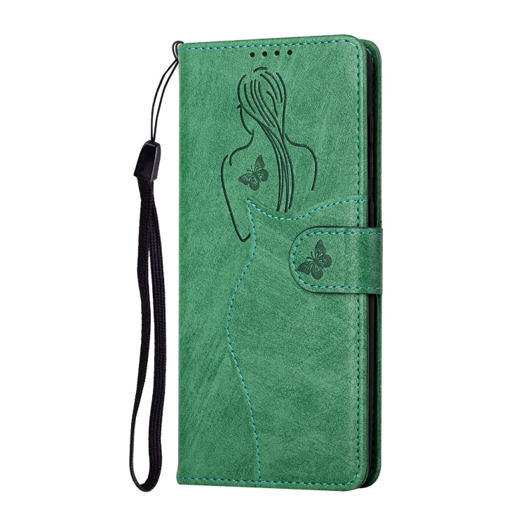 For iPhone 13 mini Beauty Girl Embossing Pattern Horizontal Flip Leather Case with Holder & Card Slot & Wallet & Photo Frame