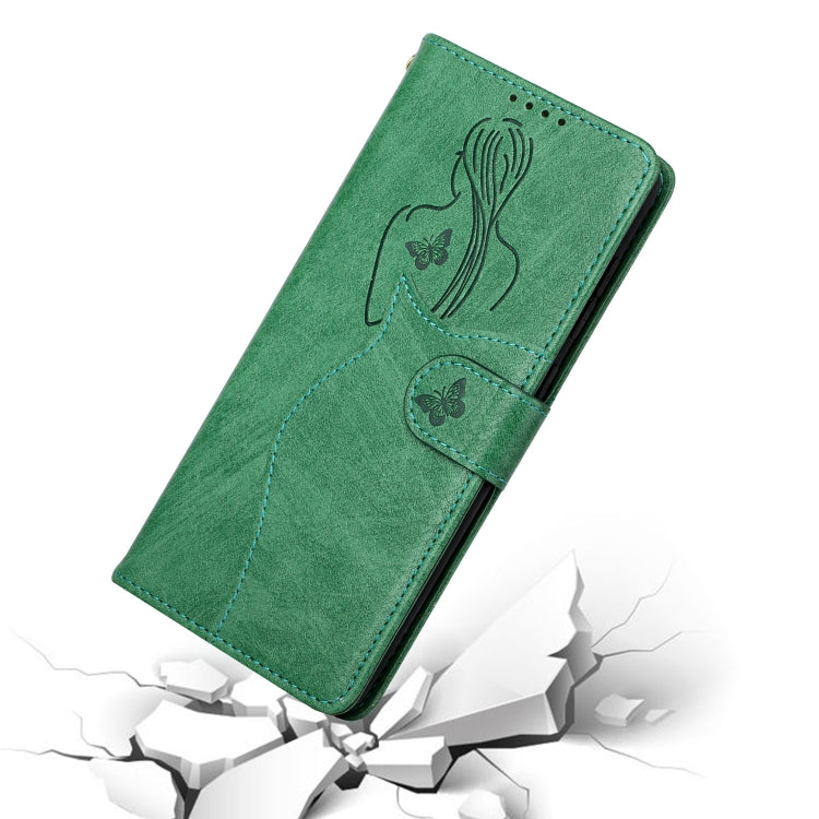 For iPhone 13 mini Beauty Girl Embossing Pattern Horizontal Flip Leather Case with Holder & Card Slot & Wallet & Photo Frame