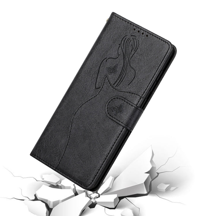 For iPhone 13 mini Beauty Girl Embossing Pattern Horizontal Flip Leather Case with Holder & Card Slot & Wallet & Photo Frame