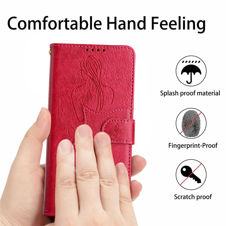 For iPhone 13 mini Beauty Girl Embossing Pattern Horizontal Flip Leather Case with Holder & Card Slot & Wallet & Photo Frame