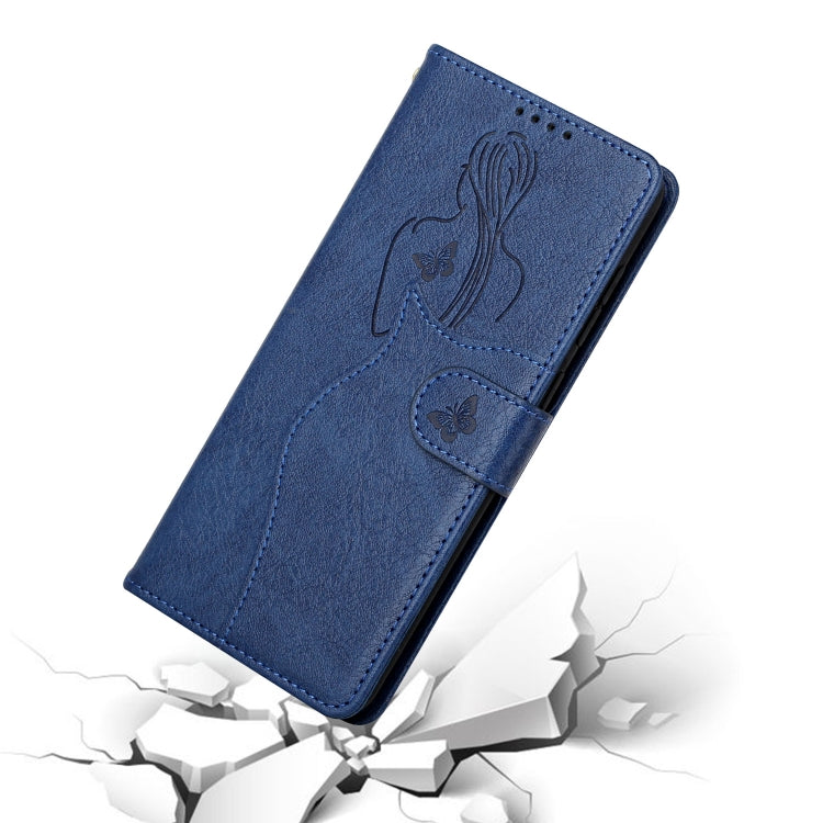 For iPhone 13 Pro Max Beauty Girl Embossing Pattern Horizontal Flip Leather Case with Holder & Card Slot & Wallet & Photo Frame