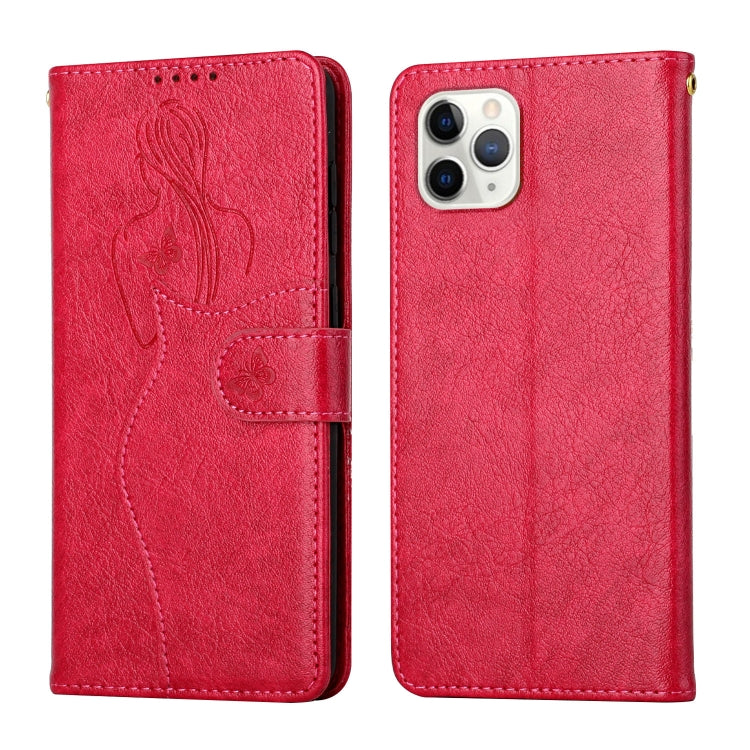 For iPhone 11 Pro Beauty Girl Embossing Pattern Horizontal Flip Leather Case with Holder & Card Slot & Wallet & Photo Frame