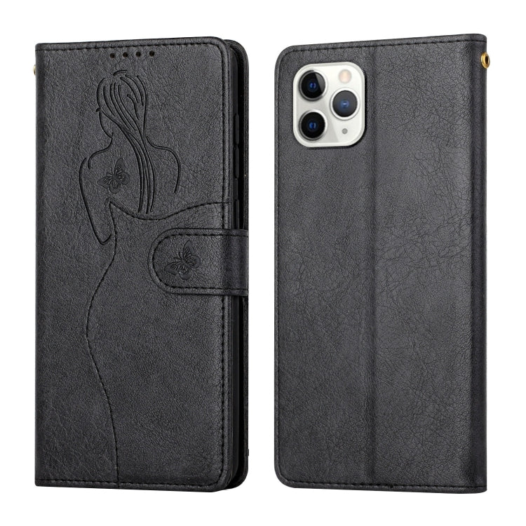 For iPhone 11 Pro Max Beauty Girl Embossing Pattern Horizontal Flip Leather Case with Holder & Card Slot & Wallet & Photo Frame