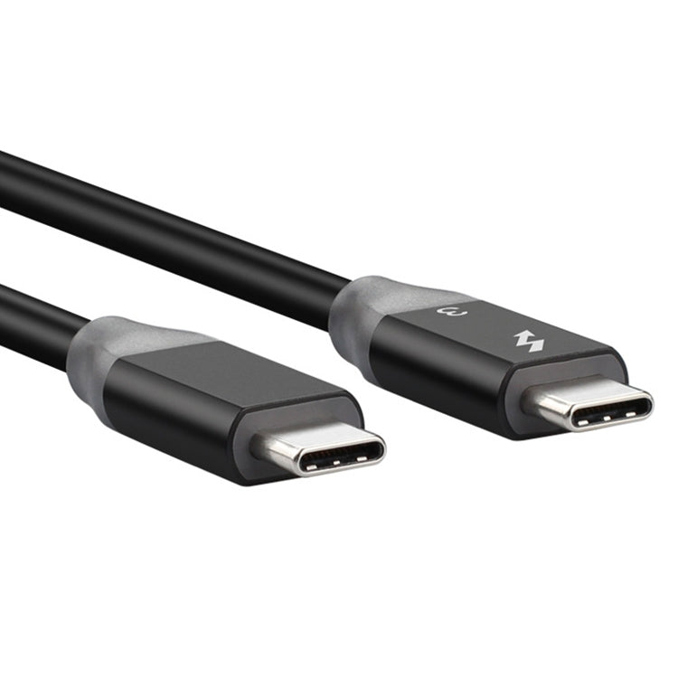 100W USB-C / Type-C 4.0 Male to USB-C / Type-C 4.0 Male Two-color Full-function Data Cable for Thunderbolt 3, Cable Length:0.31m