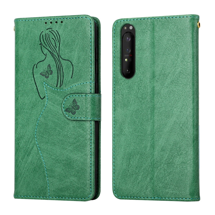 For Sony Xperia 1 III Beauty Girl Embossing Pattern Horizontal Flip Leather Case with Holder & Card Slot & Wallet & Photo Frame