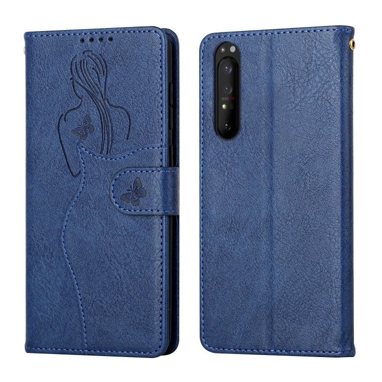 For Sony Xperia 5 II Beauty Girl Embossing Pattern Horizontal Flip Leather Case with Holder & Card Slot & Wallet & Photo Frame