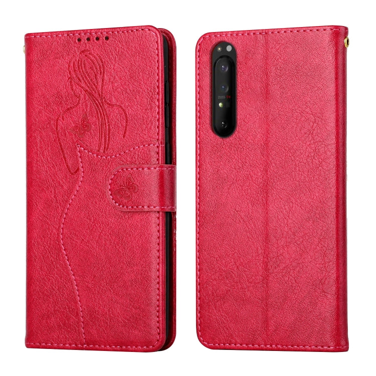 For Sony Xperia 5 II Beauty Girl Embossing Pattern Horizontal Flip Leather Case with Holder & Card Slot & Wallet & Photo Frame