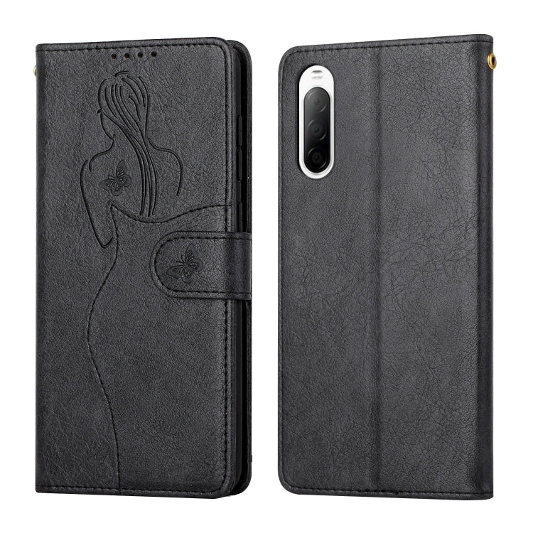 For Sony Xperia 10 III Beauty Girl Embossing Pattern Horizontal Flip Leather Case with Holder & Card Slot & Wallet & Photo Frame