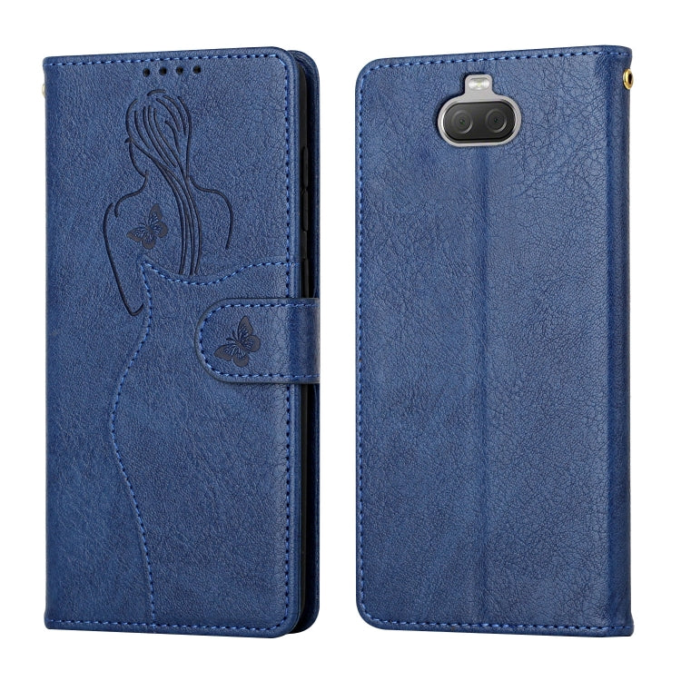 For Sony Xperia 20 Beauty Girl Embossing Pattern Horizontal Flip Leather Case with Holder & Card Slot & Wallet & Photo Frame