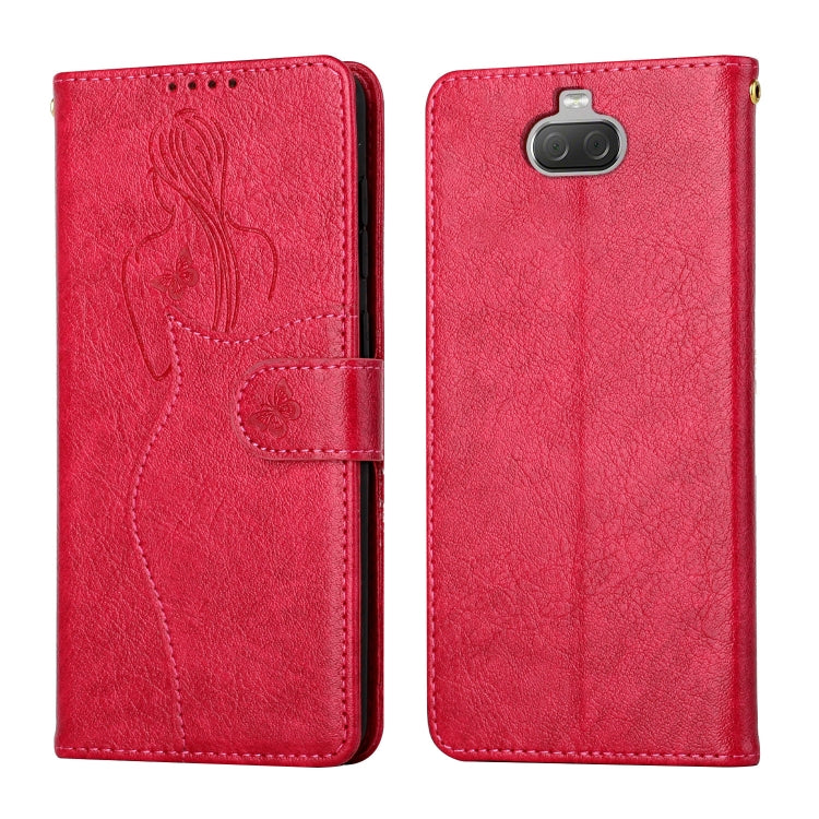 For Sony Xperia 20 Beauty Girl Embossing Pattern Horizontal Flip Leather Case with Holder & Card Slot & Wallet & Photo Frame