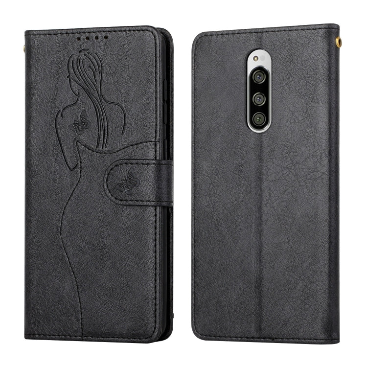 For Sony Xperia 1 / Xperia XZ4 Beauty Girl Embossing Pattern Horizontal Flip Leather Case with Holder & Card Slot & Wallet & Photo Frame