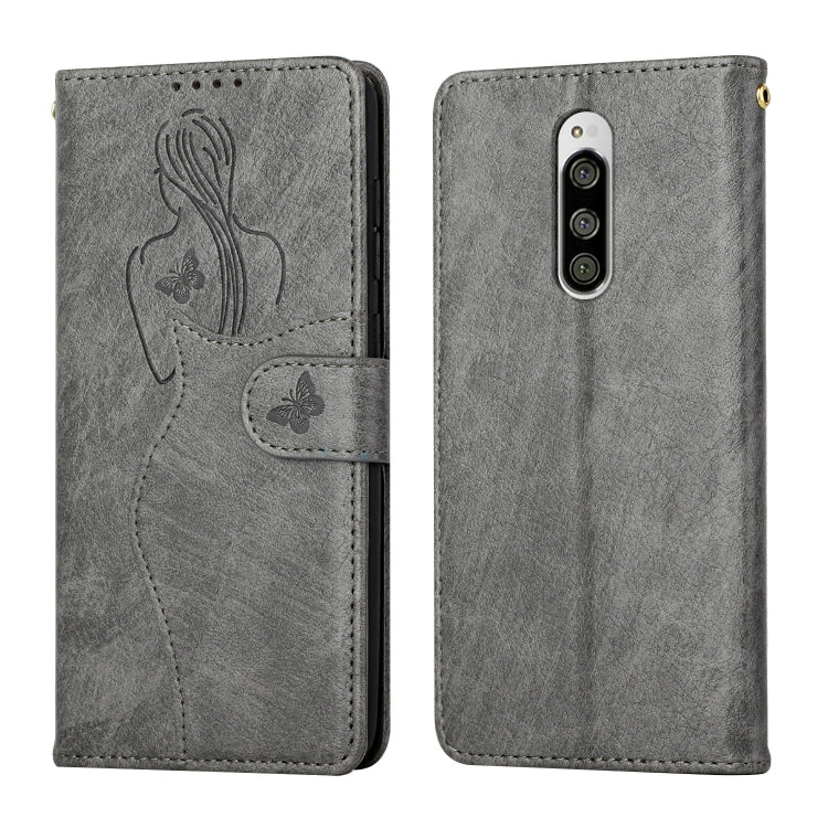 For Sony Xperia 1 / Xperia XZ4 Beauty Girl Embossing Pattern Horizontal Flip Leather Case with Holder & Card Slot & Wallet & Photo Frame