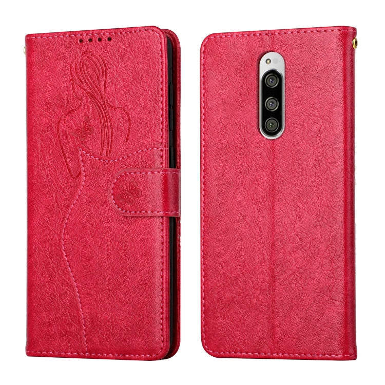 For Sony Xperia 1 / Xperia XZ4 Beauty Girl Embossing Pattern Horizontal Flip Leather Case with Holder & Card Slot & Wallet & Photo Frame
