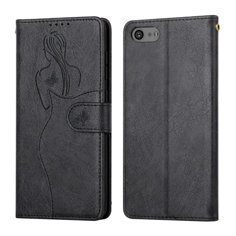 For Sony Xperia XZ4 Compact Beauty Girl Embossing Pattern Horizontal Flip Leather Case with Holder & Card Slot & Wallet & Photo Frame