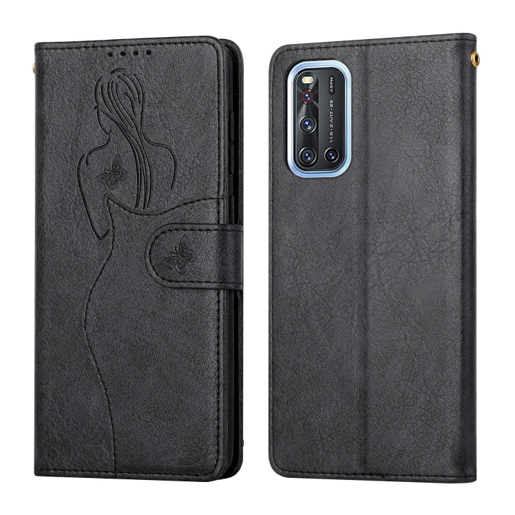 For vivo V19 Beauty Girl Embossing Pattern Horizontal Flip Leather Case with Holder & Card Slot & Wallet & Photo Frame