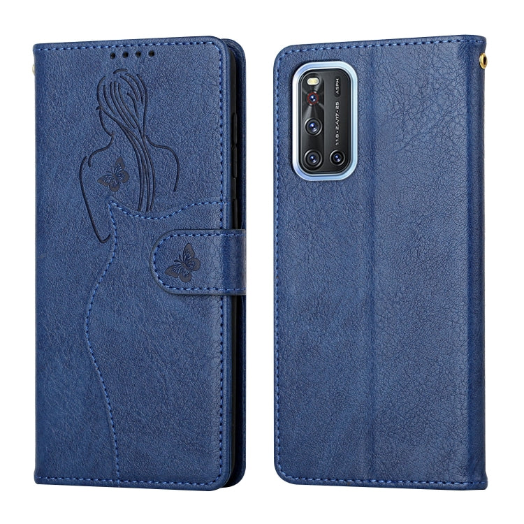 For vivo V19 Beauty Girl Embossing Pattern Horizontal Flip Leather Case with Holder & Card Slot & Wallet & Photo Frame