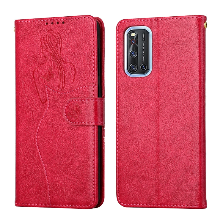 For vivo V19 Beauty Girl Embossing Pattern Horizontal Flip Leather Case with Holder & Card Slot & Wallet & Photo Frame