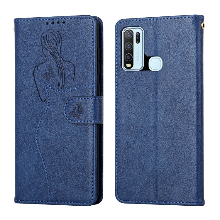 For vivo Y50 / Y30 Beauty Girl Embossing Pattern Horizontal Flip Leather Case with Holder & Card Slot & Wallet & Photo Frame