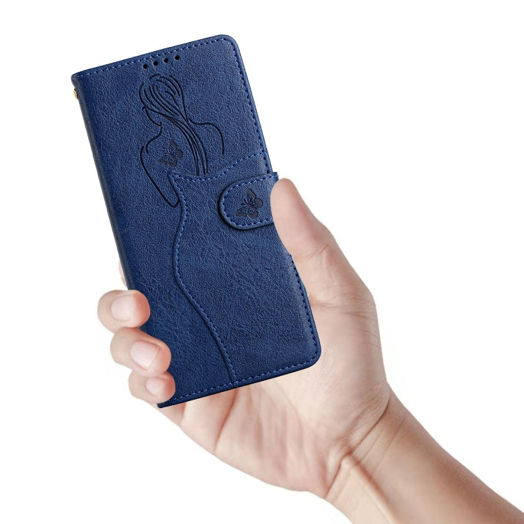 For Google Pixel 5 Beauty Girl Embossing Pattern Horizontal Flip Leather Case with Holder & Card Slot & Wallet & Photo Frame