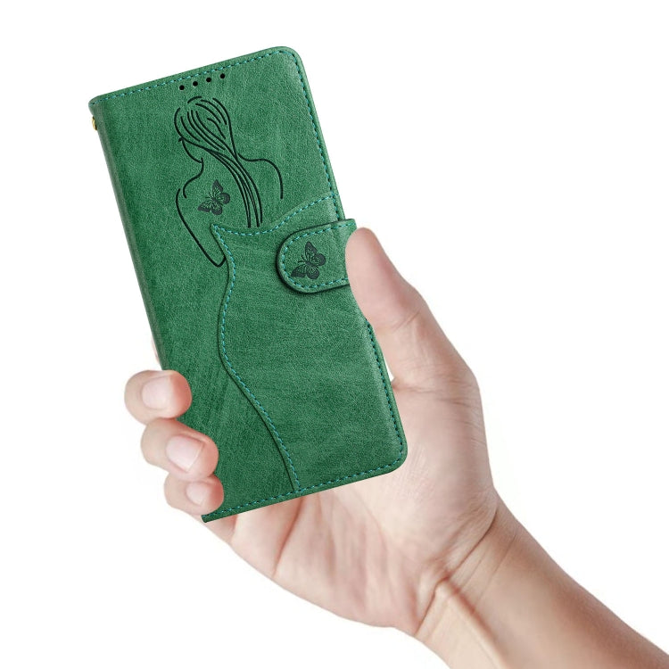For Google Pixel 5a Beauty Girl Embossing Pattern Horizontal Flip Leather Case with Holder & Card Slot & Wallet & Photo Frame