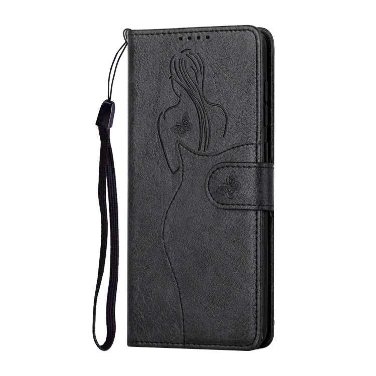 For Google Pixel 5a Beauty Girl Embossing Pattern Horizontal Flip Leather Case with Holder & Card Slot & Wallet & Photo Frame
