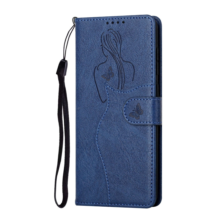 For Google Pixel 5a Beauty Girl Embossing Pattern Horizontal Flip Leather Case with Holder & Card Slot & Wallet & Photo Frame