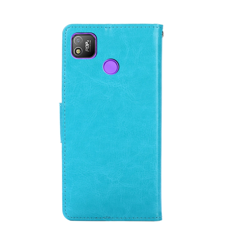 For Tecno Pop 4 Crystal Texture Horizontal Flip Leather Case with Holder & Card Slots & Wallet