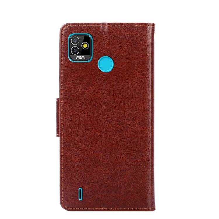 For Tecno Pop 5 Crystal Texture Horizontal Flip Leather Case with Holder & Card Slots & Wallet