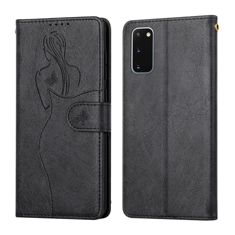 For Samsung Galaxy S20 Beauty Girl Embossing Pattern Horizontal Flip Leather Case with Holder & Card Slot & Wallet & Photo Frame