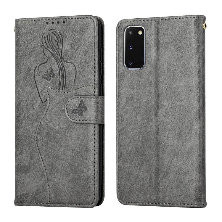 For Samsung Galaxy S20 Beauty Girl Embossing Pattern Horizontal Flip Leather Case with Holder & Card Slot & Wallet & Photo Frame
