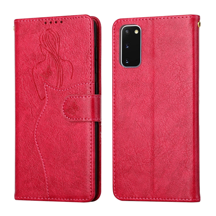 For Samsung Galaxy S20 Beauty Girl Embossing Pattern Horizontal Flip Leather Case with Holder & Card Slot & Wallet & Photo Frame