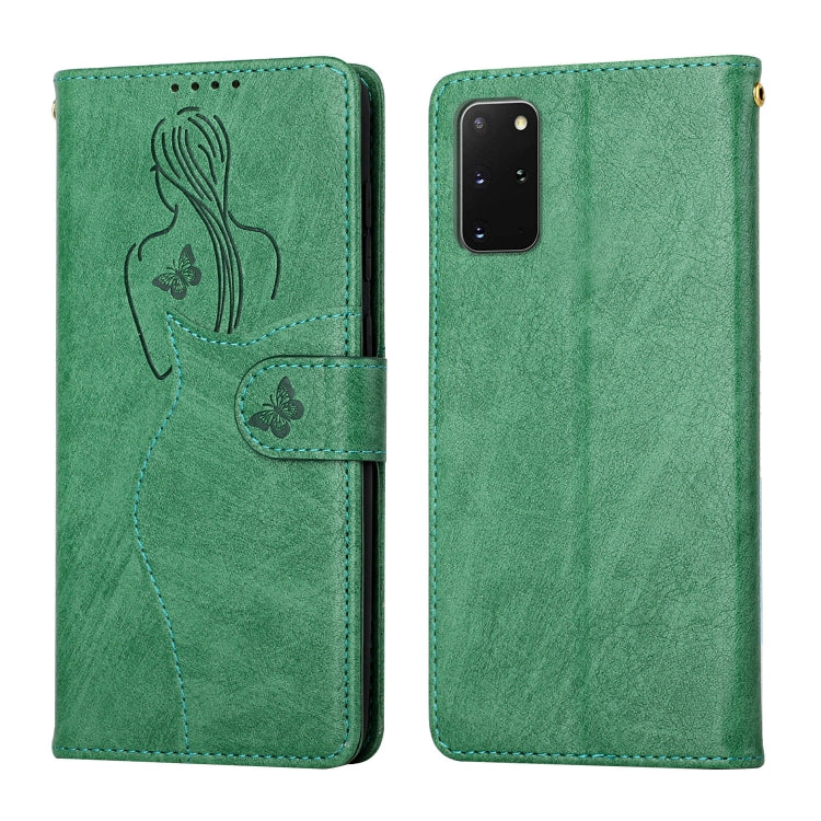 For Samsung Galaxy S20+ Beauty Girl Embossing Pattern Horizontal Flip Leather Case with Holder & Card Slot & Wallet & Photo Frame