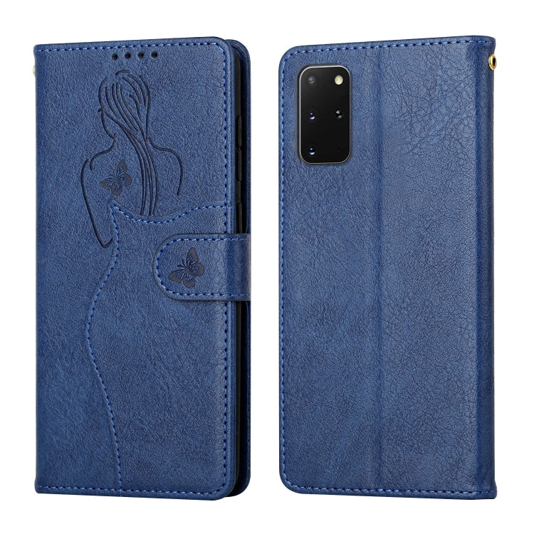For Samsung Galaxy S20+ Beauty Girl Embossing Pattern Horizontal Flip Leather Case with Holder & Card Slot & Wallet & Photo Frame