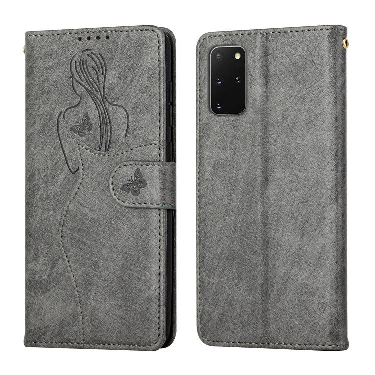 For Samsung Galaxy S20+ Beauty Girl Embossing Pattern Horizontal Flip Leather Case with Holder & Card Slot & Wallet & Photo Frame