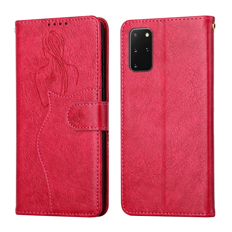 For Samsung Galaxy S20+ Beauty Girl Embossing Pattern Horizontal Flip Leather Case with Holder & Card Slot & Wallet & Photo Frame