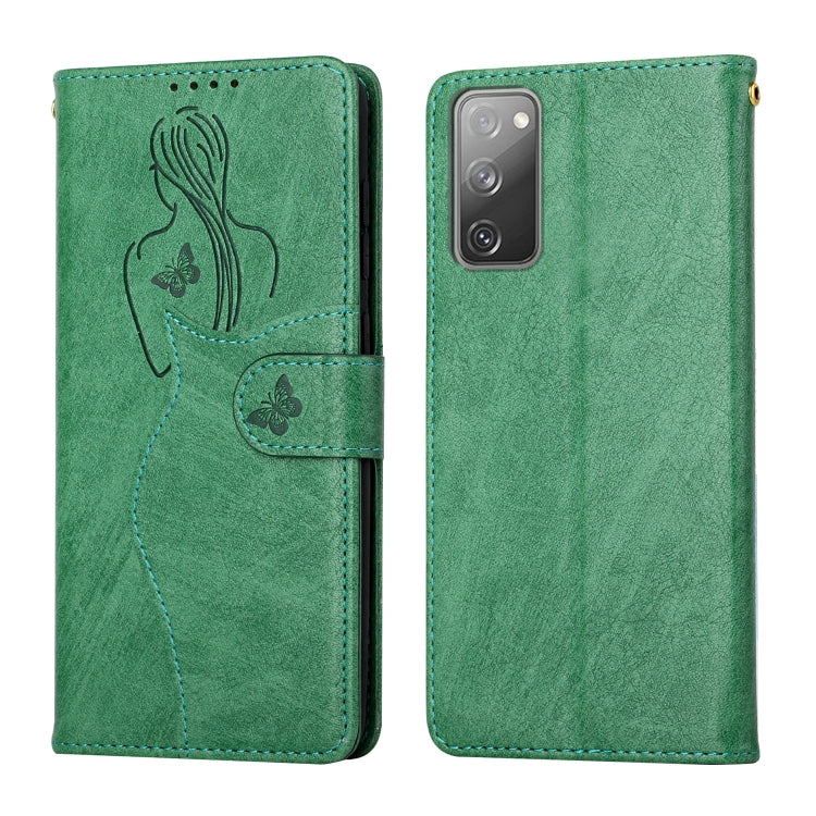 For Samsung Galaxy S20 FE Beauty Girl Embossing Pattern Horizontal Flip Leather Case with Holder & Card Slot & Wallet & Photo Frame