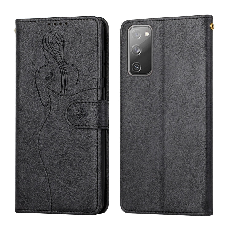 For Samsung Galaxy S20 FE Beauty Girl Embossing Pattern Horizontal Flip Leather Case with Holder & Card Slot & Wallet & Photo Frame