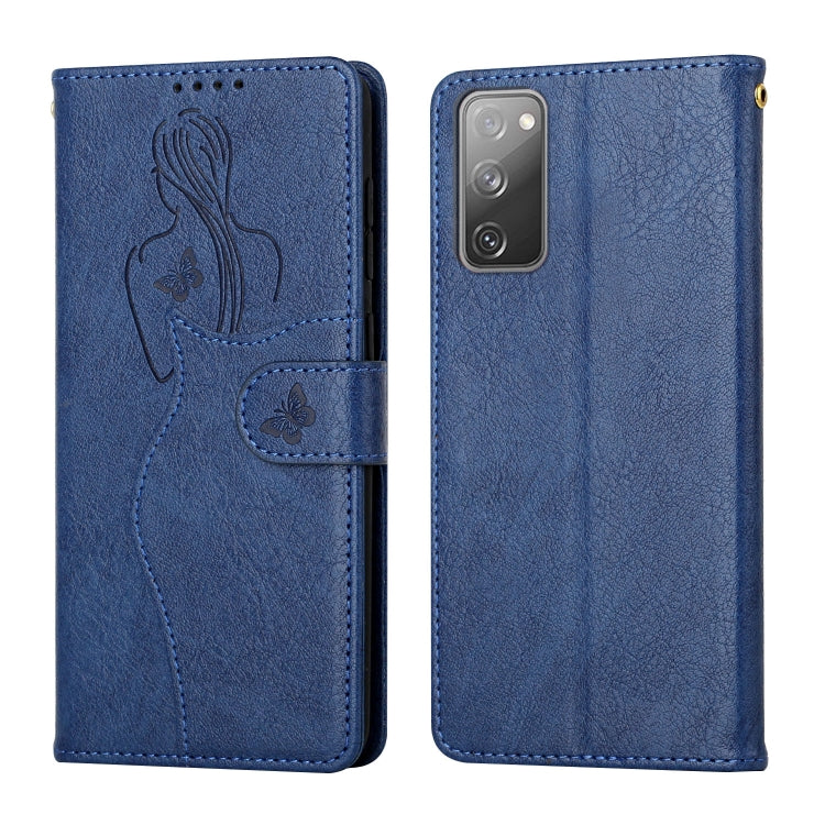 For Samsung Galaxy S20 FE Beauty Girl Embossing Pattern Horizontal Flip Leather Case with Holder & Card Slot & Wallet & Photo Frame