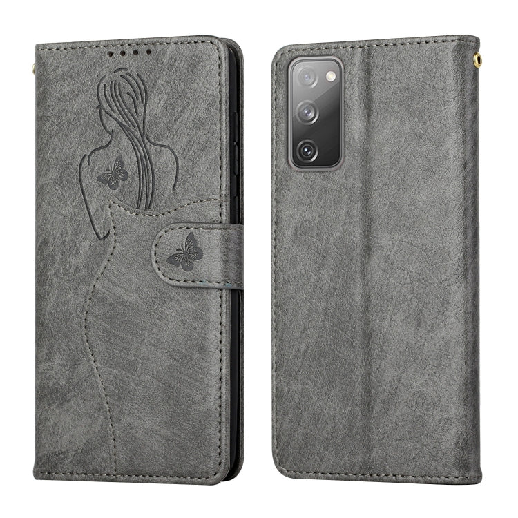 For Samsung Galaxy S20 FE Beauty Girl Embossing Pattern Horizontal Flip Leather Case with Holder & Card Slot & Wallet & Photo Frame