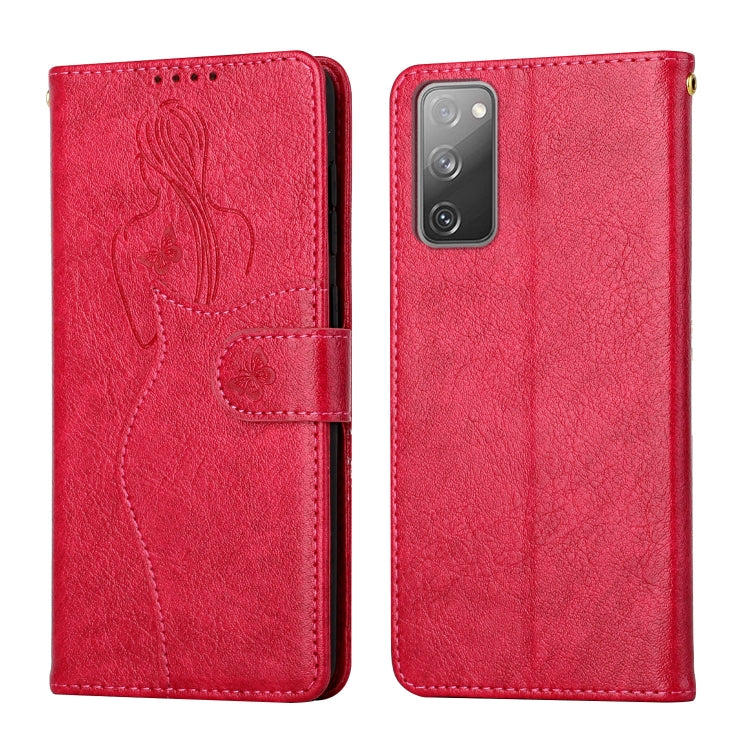 For Samsung Galaxy S20 FE Beauty Girl Embossing Pattern Horizontal Flip Leather Case with Holder & Card Slot & Wallet & Photo Frame