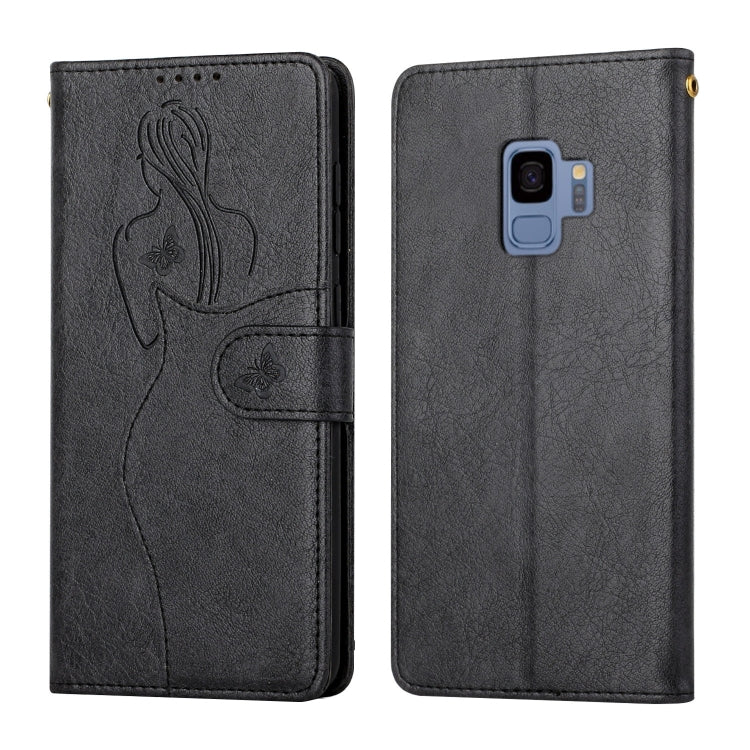 For Samsung Galaxy S9 Beauty Girl Embossing Pattern Horizontal Flip Leather Case with Holder & Card Slot & Wallet & Photo Frame