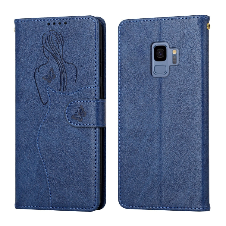 For Samsung Galaxy S9 Beauty Girl Embossing Pattern Horizontal Flip Leather Case with Holder & Card Slot & Wallet & Photo Frame