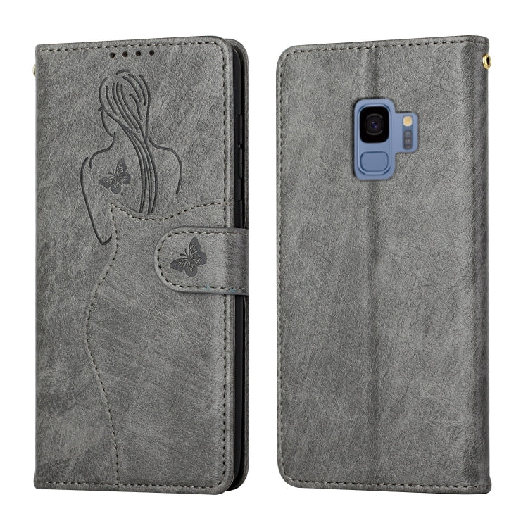 For Samsung Galaxy S9 Beauty Girl Embossing Pattern Horizontal Flip Leather Case with Holder & Card Slot & Wallet & Photo Frame