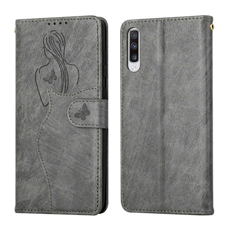 For Samsung Galaxy A70 Beauty Girl Embossing Pattern Horizontal Flip Leather Case with Holder & Card Slot & Wallet & Photo Frame