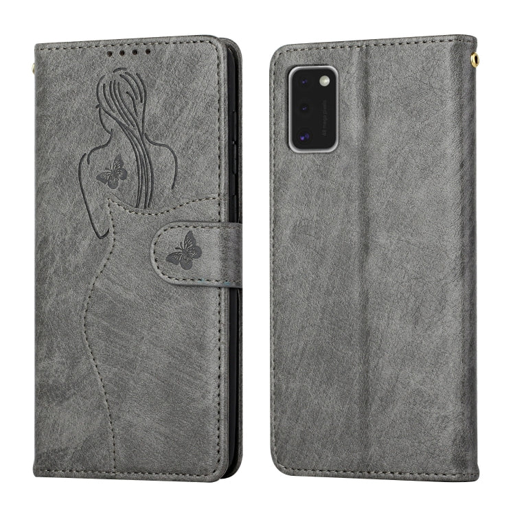 For Samsung Galaxy A41 Beauty Girl Embossing Pattern Horizontal Flip Leather Case with Holder & Card Slot & Wallet & Photo Frame